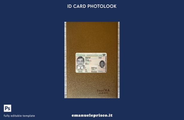 modello frontale photolook per carta d'identità USA Virginia in stile verificato